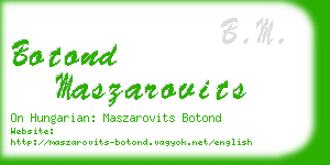 botond maszarovits business card